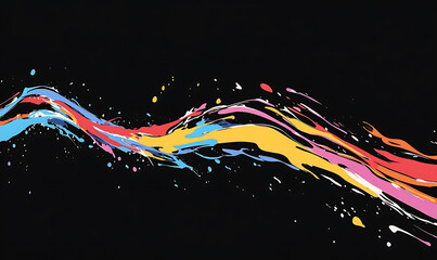 water in dynamic motion, isolated on black background for commercial use.