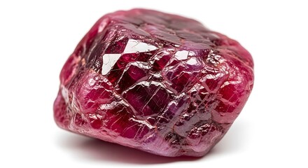 Obraz premium Rough Ruby Gemstone Captured in Macro DSLR Photography