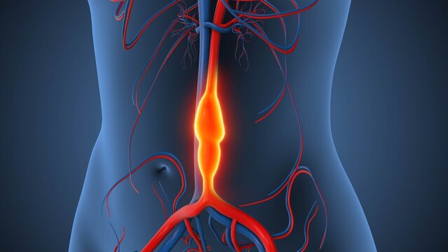Abdominal Aortic Aneurysm causing vessel enlargement