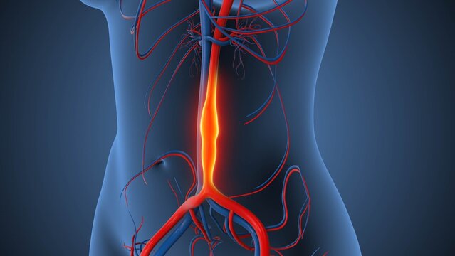 Abdominal Aortic Aneurysm causing vessel enlargement