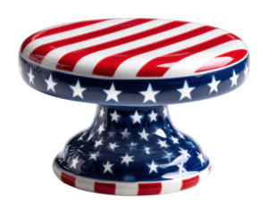 Patriotic decorative cake stand united states product isolated on transparent background
