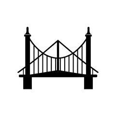 Silhouette of a simple bridge on transparent background