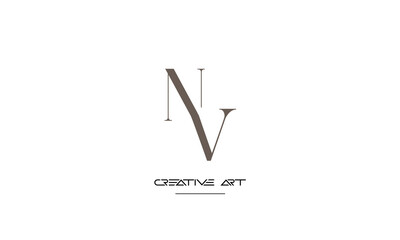 NV, VN, N, V abstract letters logo monogram