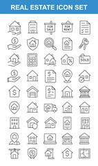 Comprehensive Real Estate Icon Set for Property and Housing Concepts