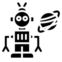Space Robot Icon Style