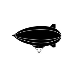 Silhouette of a black zeppelin on transparent background © Dhanopati