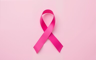 Pink awareness ribbon. The pink ribbon is an international symbol of breast cancer awareness. High quality