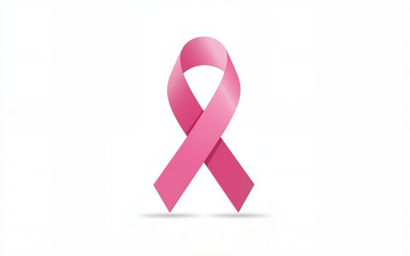 pink ribbon, breast cancer awareness logo , symbol or sign on white, vector icon illustration. High quality