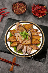 Sliced Pork Liver with Hot Pepper and Sichuan Peppercorns Chinese Cuisine
