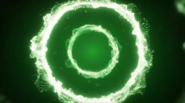 Abstract Green Energy Circle: Captivating abstract representation of vibrant green energy.