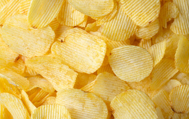 Potato chips isolated on a white background