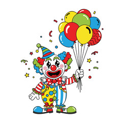 funny clown with balloons
