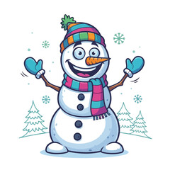 vector illustration of snowman