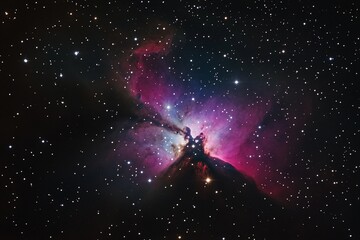 Fototapeta premium Nebula bursting with vibrant colors and countless stars in a deep cosmic landscape