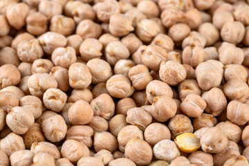 Dried chickpea on the white background