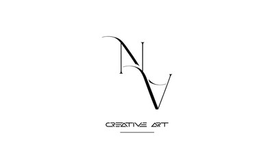 NV, VN, N, V abstract letters logo monogram