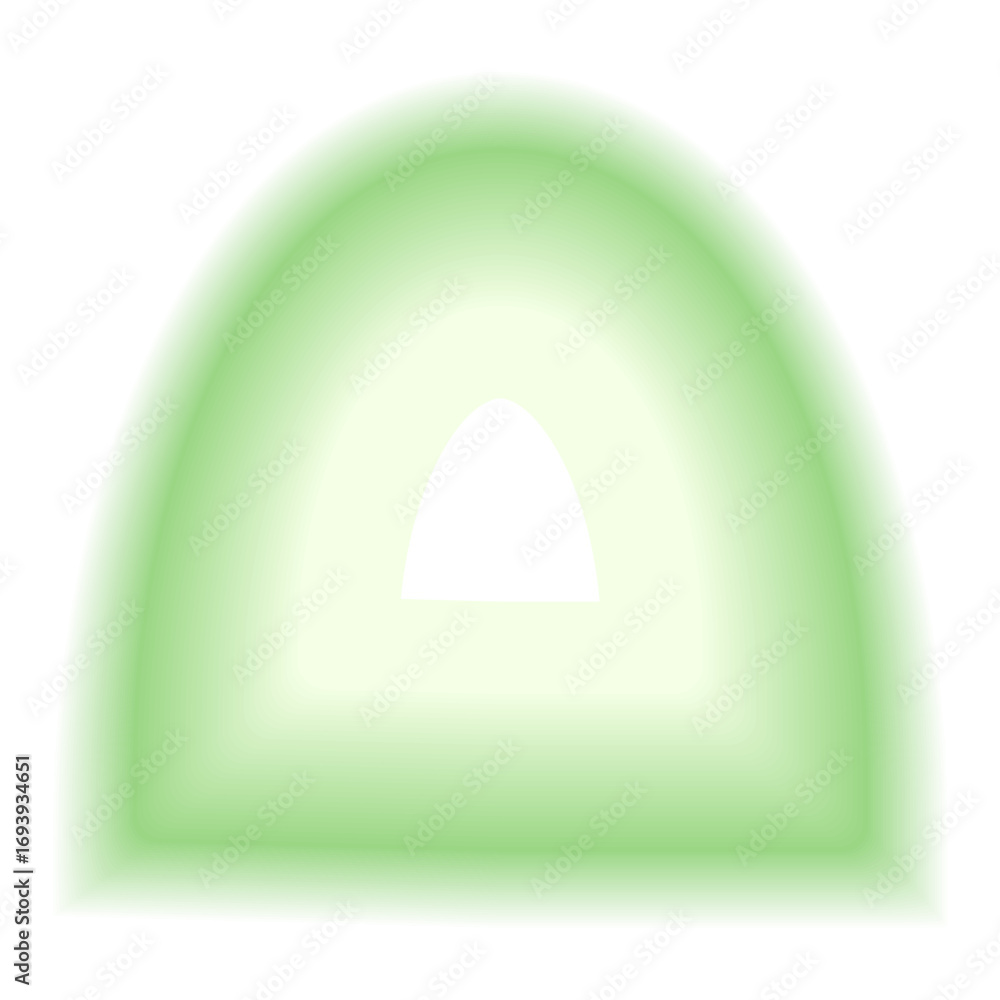 Poster smooth gradient arch frame shape. y2k retro portal geometric forms. green icon isolated on transpare