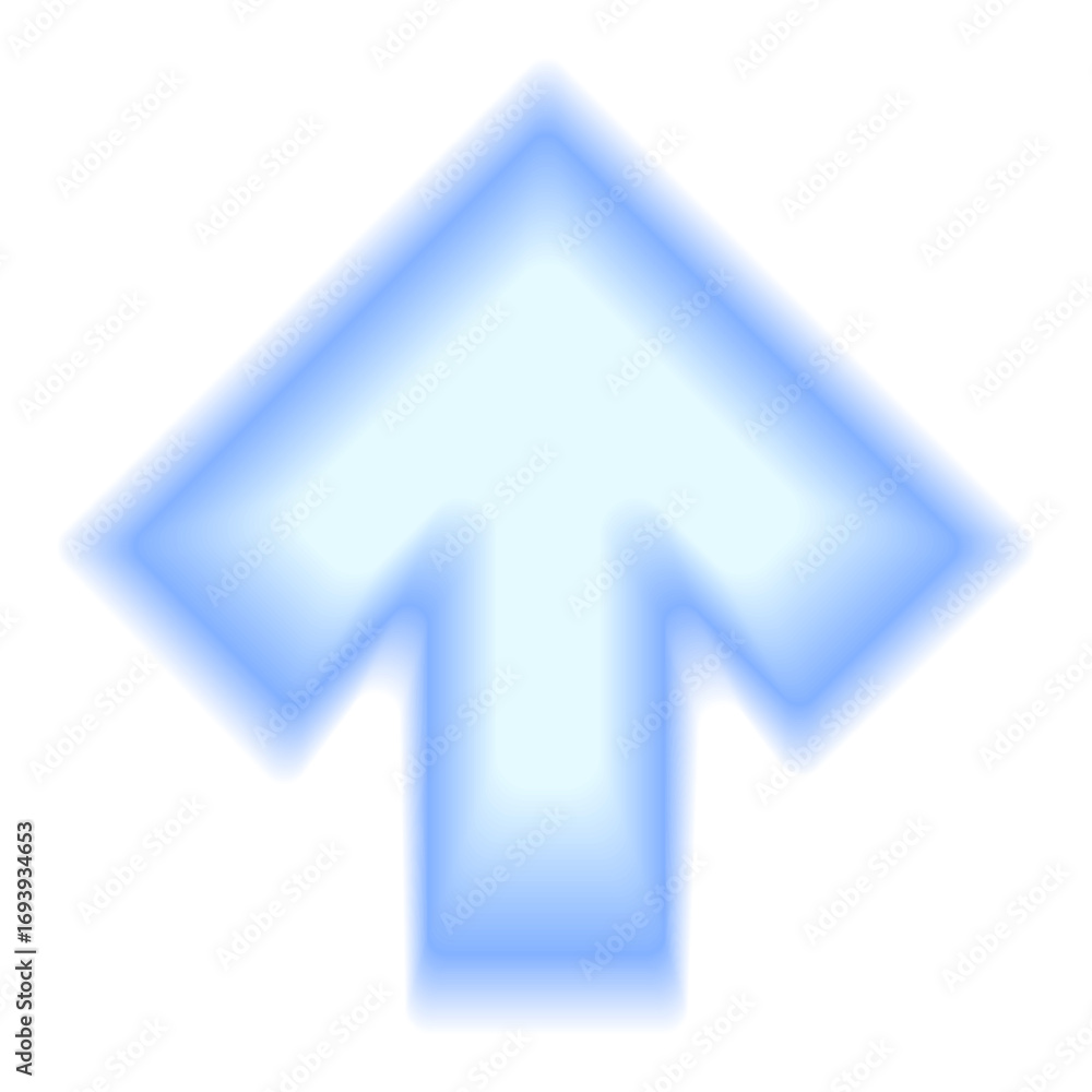 Poster smooth gradient arrow shape. y2k pointer geometric forms. blue icon isolated on transparent backgrou