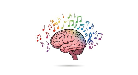 Unlock your creative potential with music and brainpower, a vibrant concept showing cognitive enhancement and imagination, perfect for educational materials and wellness