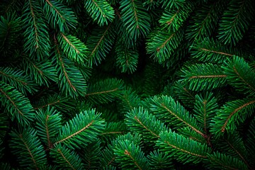 Beautiful green Christmas pine twig showcasing nature's vibrant hues during the festive season