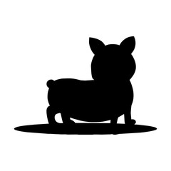 silhouette a dog here