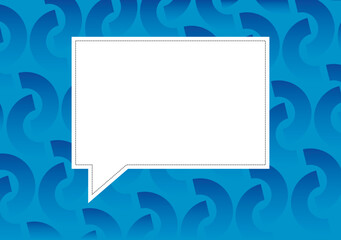 Blank Speech Bubble on Blue Pattern Vector Background