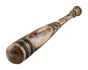Baseball bat display sports equipment isolated on transparent background