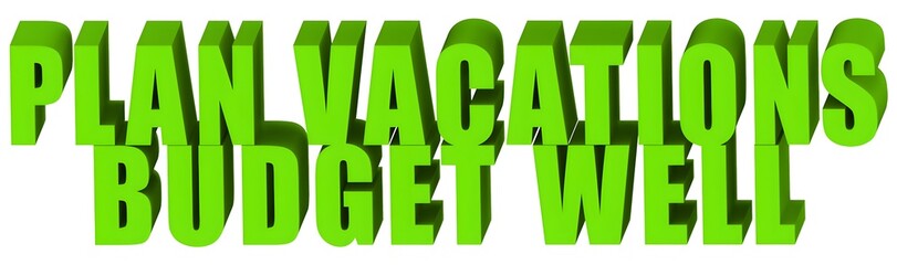Plan Vacations Budget Well , 3d text