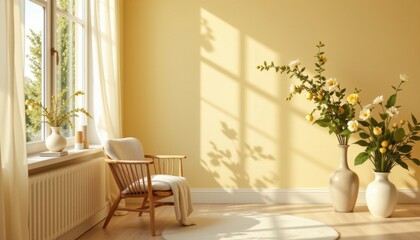 Fototapeta premium lemon cream shine theme with pale pastel yellow with ivory glow, romantic golden cream wash, transparent pastel overlay, layered pastel golden depth, calm and glowing