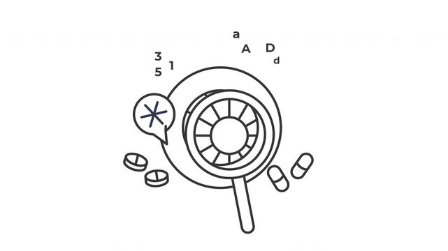 Eye Care Optometry Vision Test Medical Icon Animation Seamless Loop