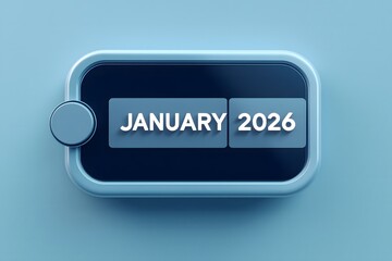Retro futuristic flip clock displays january 2026 in minimalist design aesthetic