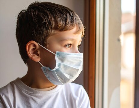 Child looking out window
