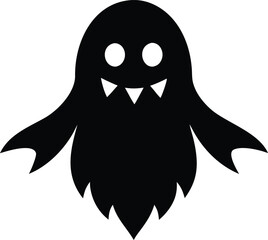 Spooky Ghost Silhouette Vector Art - Halloween Concept