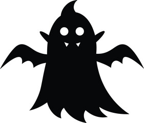 Halloween Ghost Black Silhouette Vector Illustration