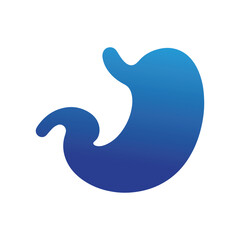 Blue stomach logo for digestive health branding