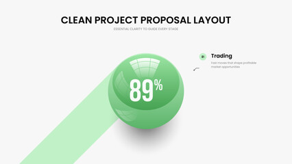 Educational Visualization One Element Graph Slideshow Layout. Company Strategy Frame Design Vector Illustration. Advertising Report 1 Step Infographic Presentation Template.