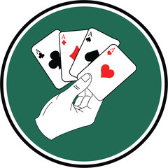 card,poker,hand modern flat vector illustration for gambling game design vector graphic for casino theme