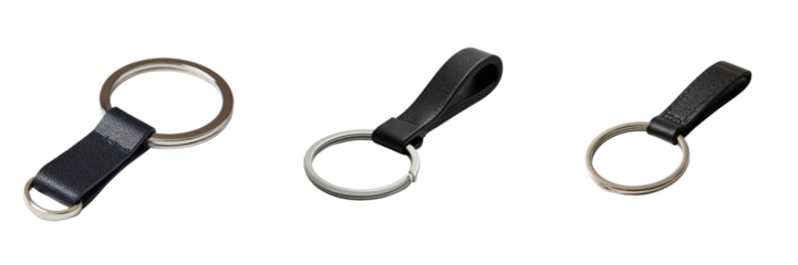 Keychain designs with transparent background product photography studio lighting close-up