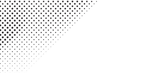 Dotted halftone gradient texture. Vanishing polka dot background. Repeating dots gradation pattern background. Black fading comic pop art overlay