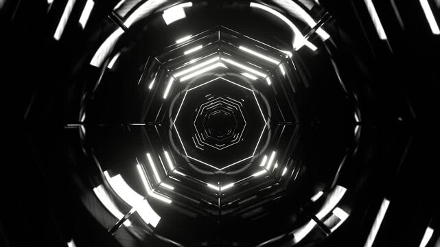 White Flashing Neon Geometric Fantasy Corridor Background VJ Loop in 4K - Powered by Adobe