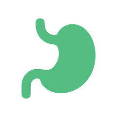 Stomach with nutrition icons representing healthy digestion process