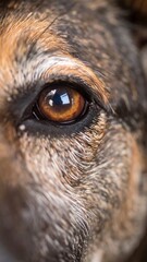 Close-up of a dog's expressive eye