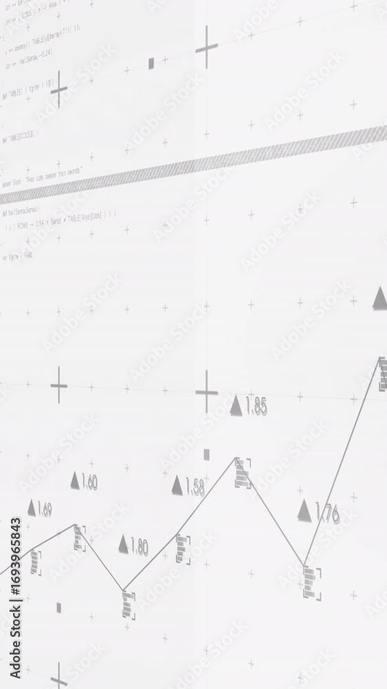Aufkleber animation of financial data processing over white background