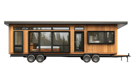 Tiny Homes on Wheels Compact Versatile Mobile Dwellings Designed isolated on a transparent background