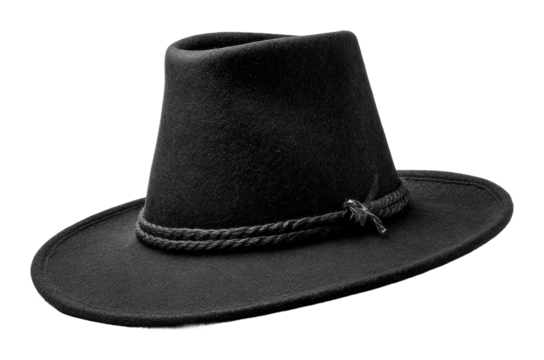 Stylish black hat design fashion product isolated on transparent background