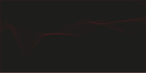 Fototapeta premium Luxurious and Vivid Red Gradient Wave Lines Sweeping Across a Black Background, Creating Depth and Movement for Premium Templates, Posters, or Backgrounds