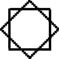 Fototapeta premium Square shape pixel icon 80s style