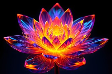 Fototapeta premium Radiant Orange and Pink Lotus Illumination