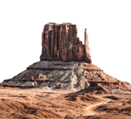 Monument valley rock formation arizona landscape desert aerial view isolated on transparent background