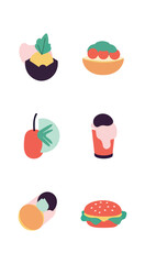 Various colorful food illustrations